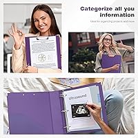 Vista 67 de Ospelelf Mini 3 Ring Binder, 2 Inch, Cute Pink Marble Binder for 5.5" x 8.5" with 5 Tab Dividers, File Folder Labels and Low Profile Clipboards