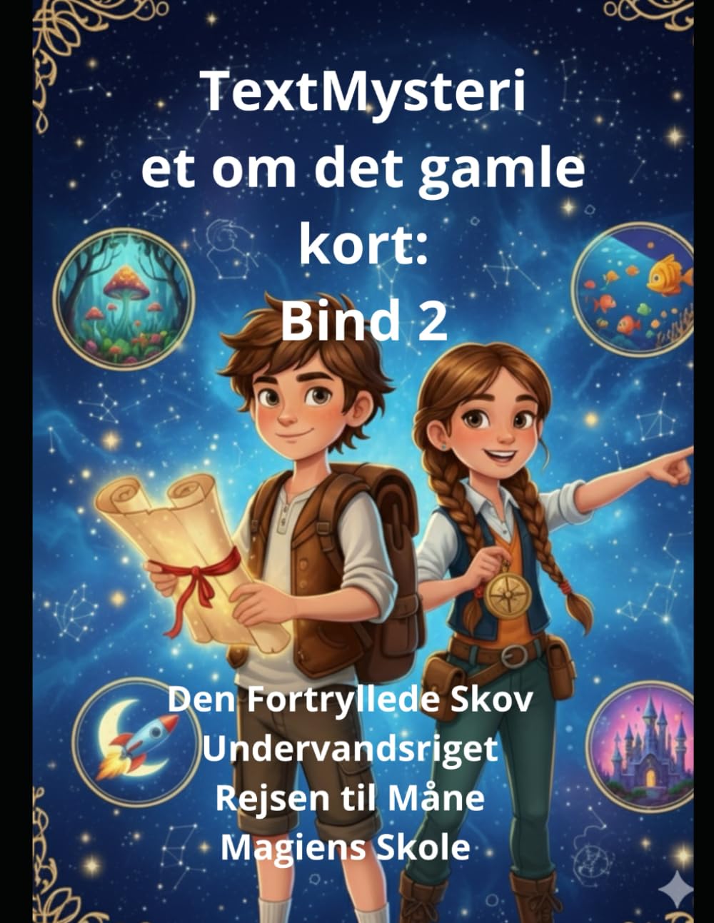 Mysteriet om det gamle kort: Bind 2 Den Fortryllede Skov Undervandsriget Rejsen til Måne Magiens Skole