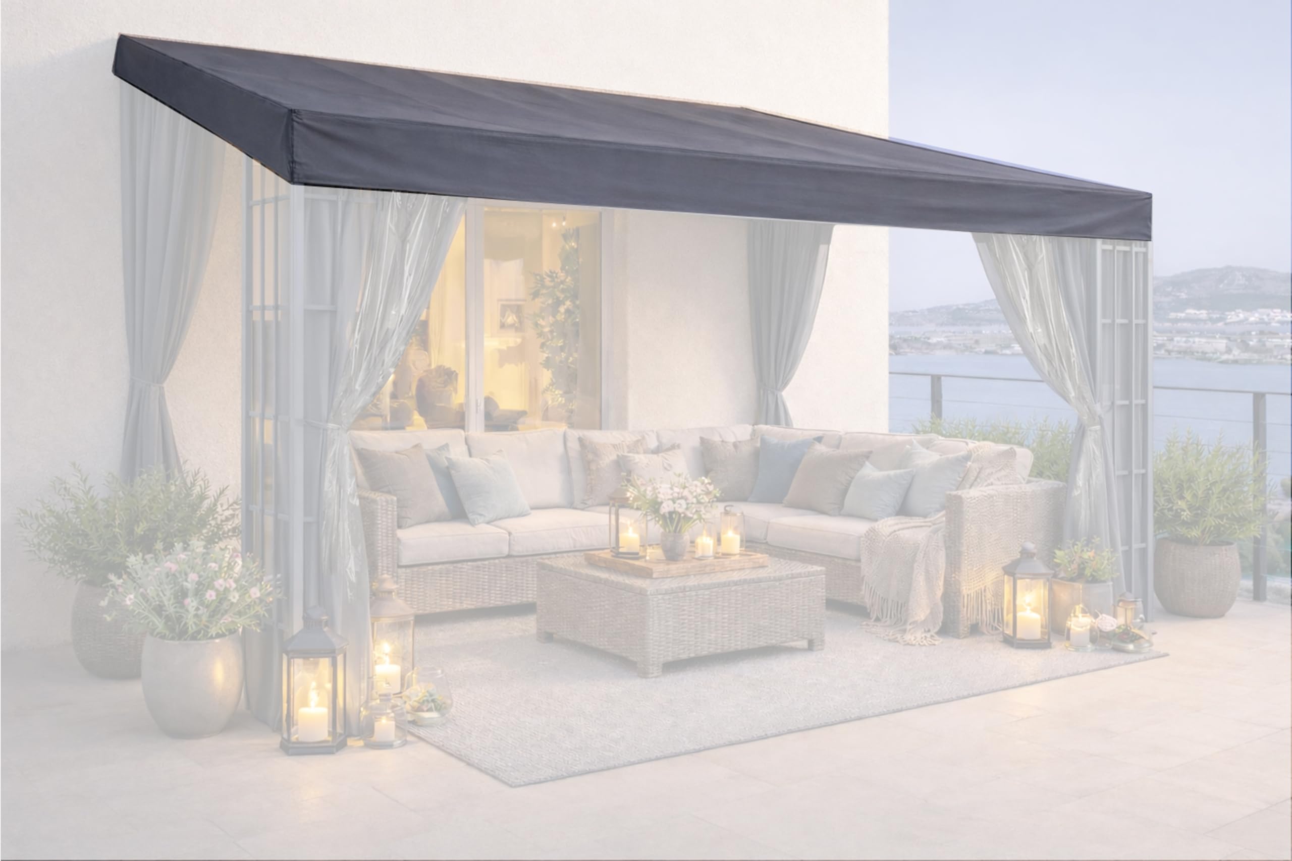 QUICK STAR Toit de Remplacement pour Tente Murale Pergola 3x4m Anthracite