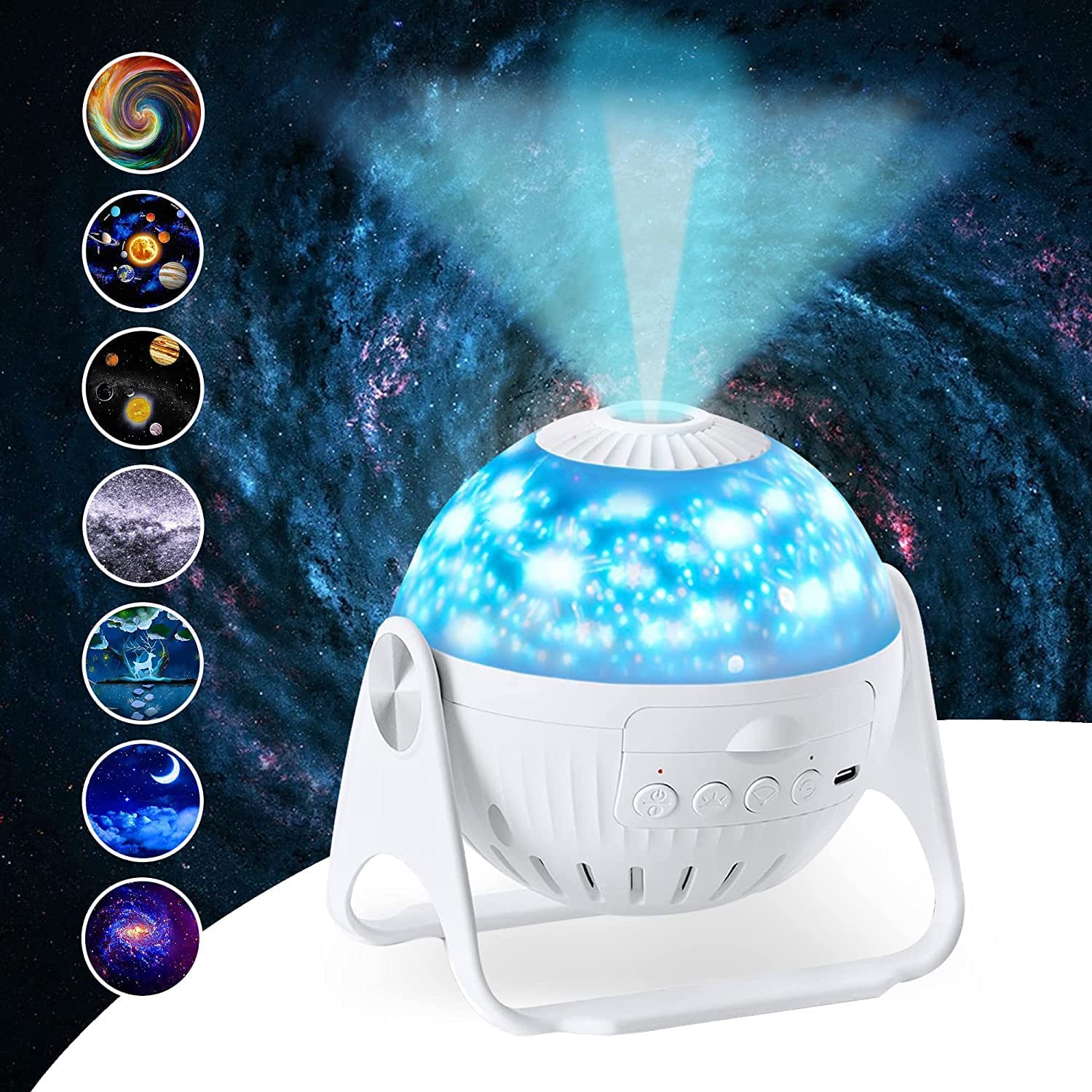 DROZIP Projector Star Projector-360 Degree Auto Rotation Timed Starry Planetarium Projector Night Light ABS,PVC Lights for Room Decor-Unique Gift for Children Multicolour - Nebula Lamp