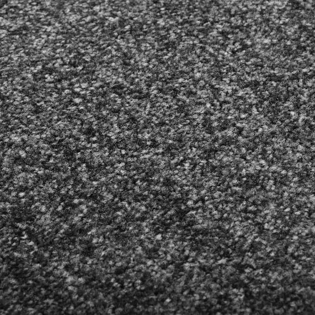 Felpudo lavable antracita 90 x 150 cm, felpudo atrapa la suciedad con PVC antideslizante, alfombra para entrada, puerta principal, pasillo, balcón, interior y exterior