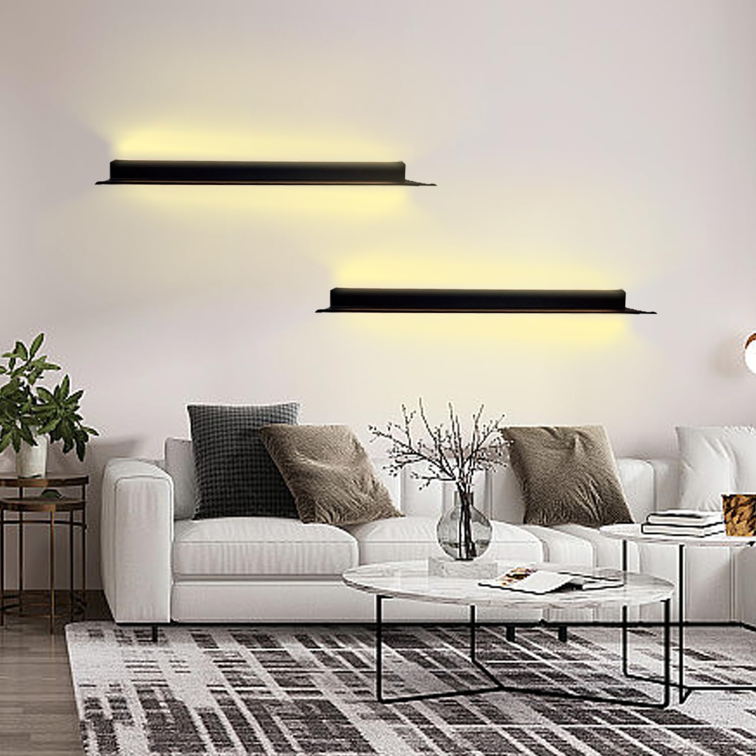 Étagère murale flottante en métal noir de 101,6 cm, design contemporain de haute qualité