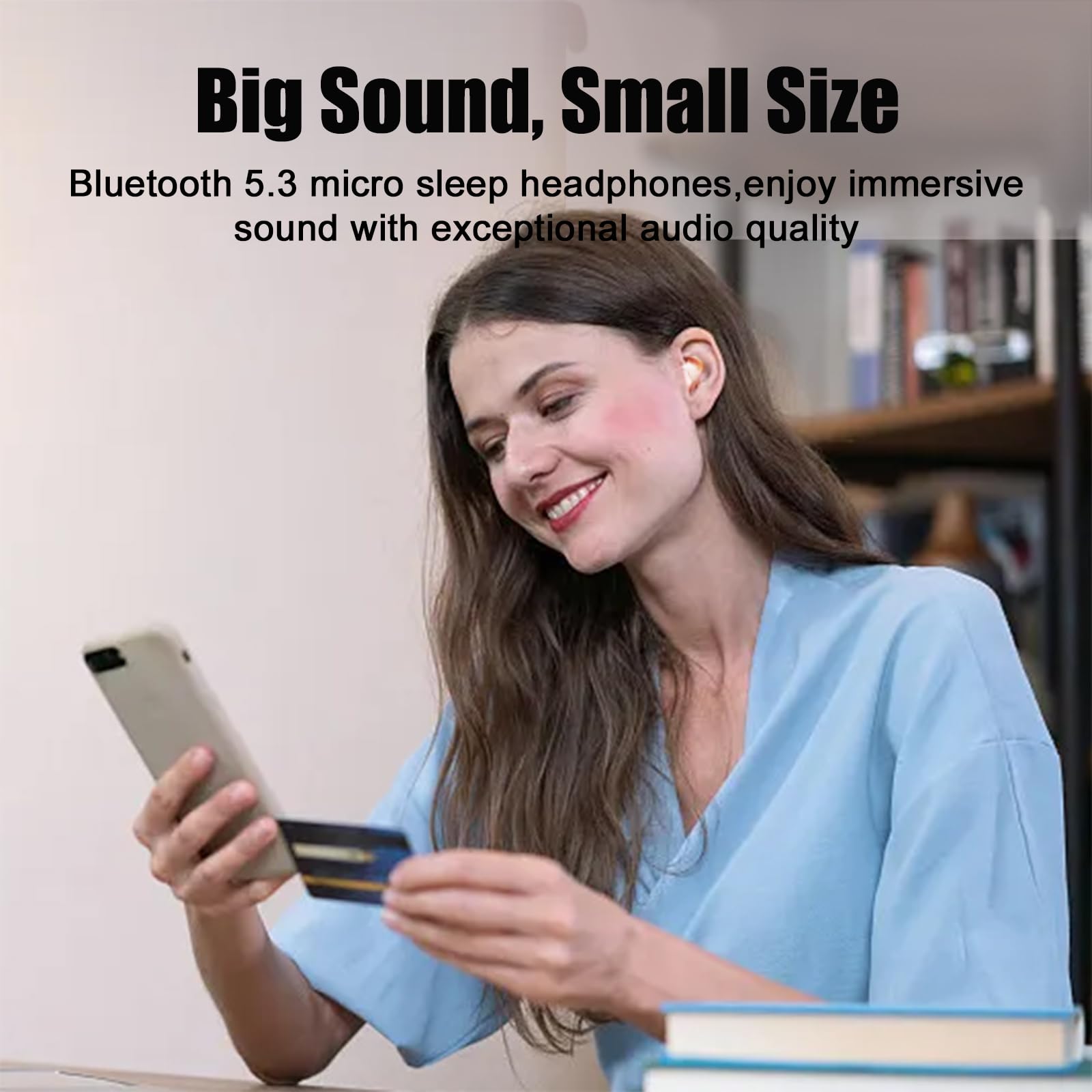 Auriculares para dormir inalámbricos Bluetooth 5.3, auriculares para dormir de lado, cancelación de ruido, auriculares invisibles, cómodos auriculares inalámbricos abiertos, color marrón