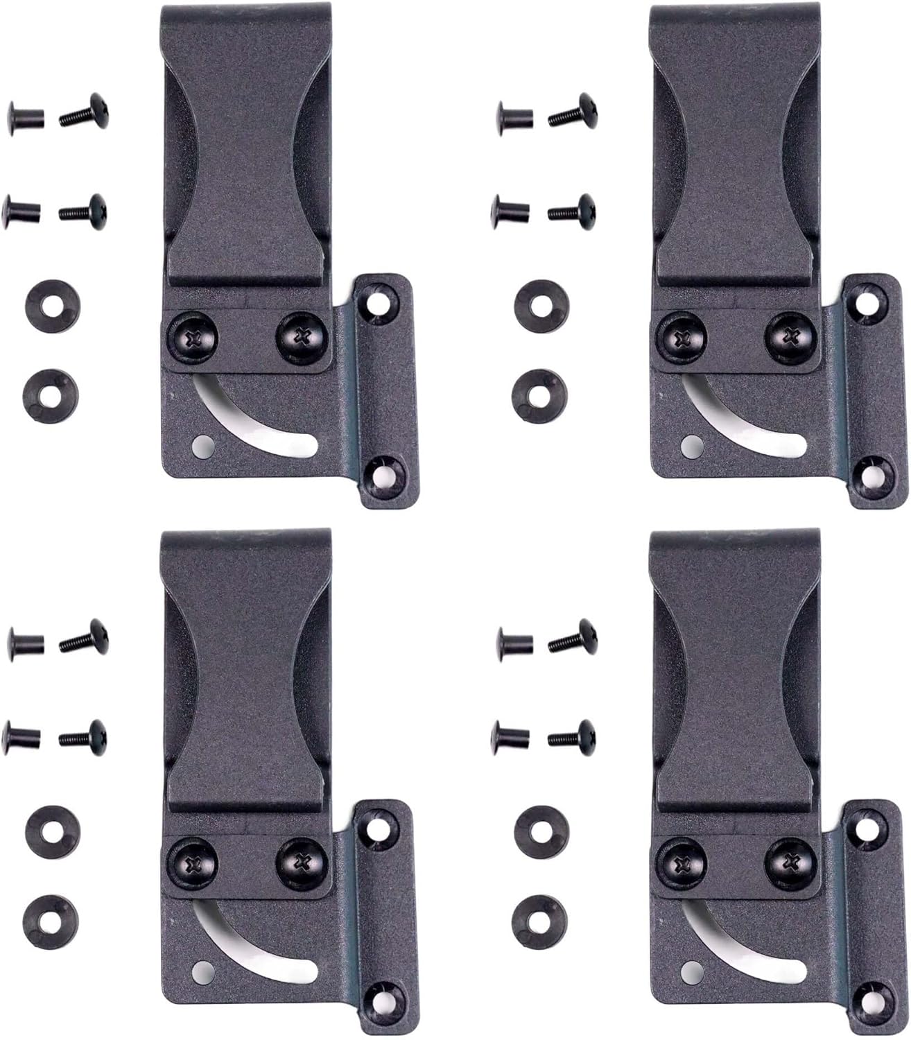 4 Sets 90 Degree Rotatable Belt Clip with Screws Fit for Kydex Sheath Knife Case, Nylon Back Clip DIY Accessory