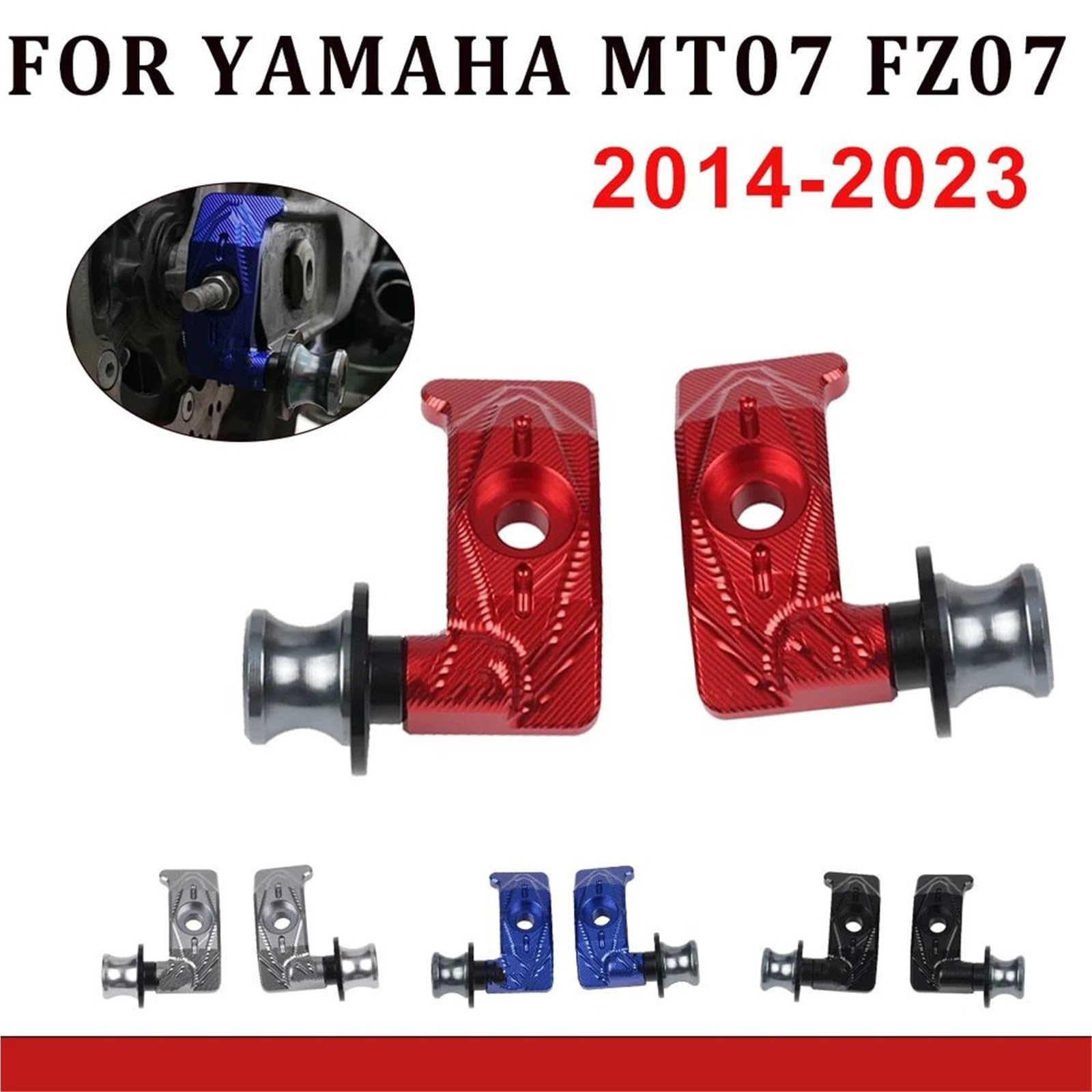 wahacza wahacz Pasuje Do Yamaha FZ07 MT07 FZ-07 MT-07 FZ MT 07 2023 2022 Tylny Widelec Motocyklowy Suwak Wahacz Stojak Nastawnik Łańcucha(Red)