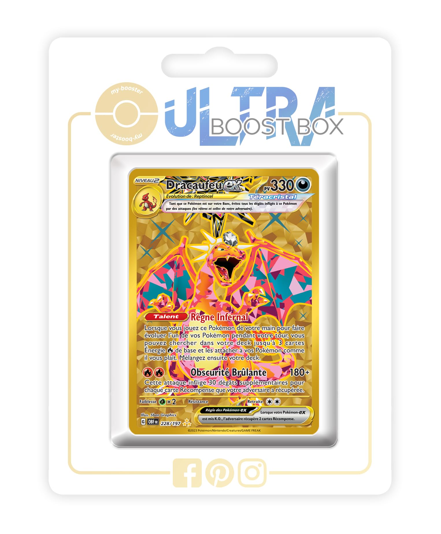 Dracaufeu ex (Charizard ex) 228/197 Tera Shiny Gold - my-booster X