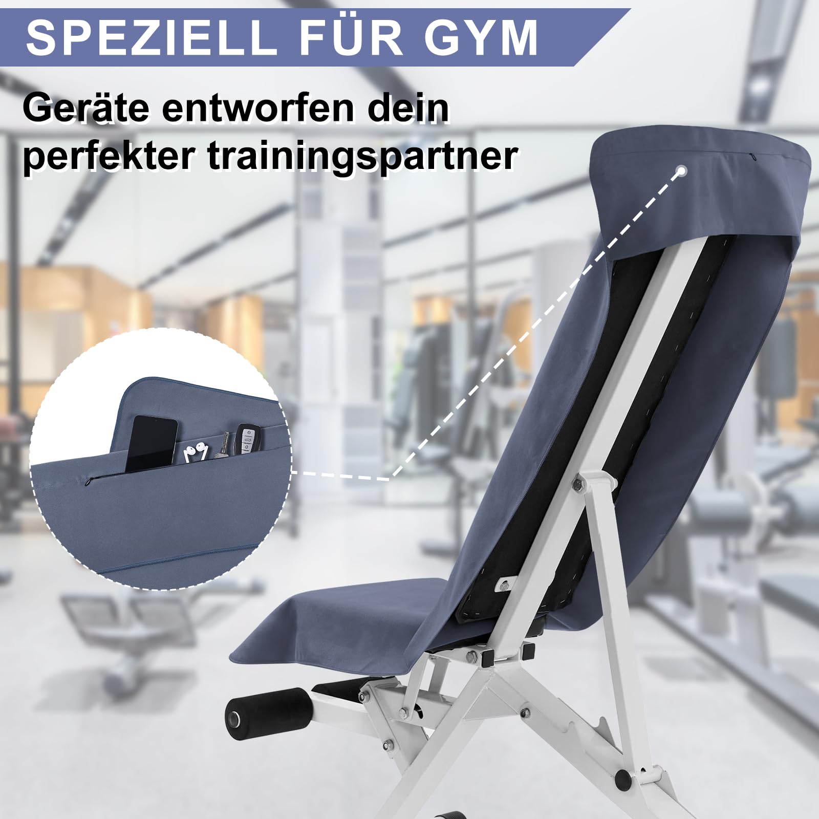 Pameil Asciugamano Palestra | 120x50cm Asciugamano Microfibra Con Tasca Con Cerniera | Asciugatura Rapida, Leggero, Assorbente Asciugamani Mare Microfibra e Asciugamani Palestra Fitness