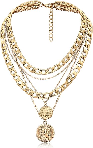 Layered Necklaces for Women Trendy Retro Coin Pendant: Easy Styling with a Retro Twist