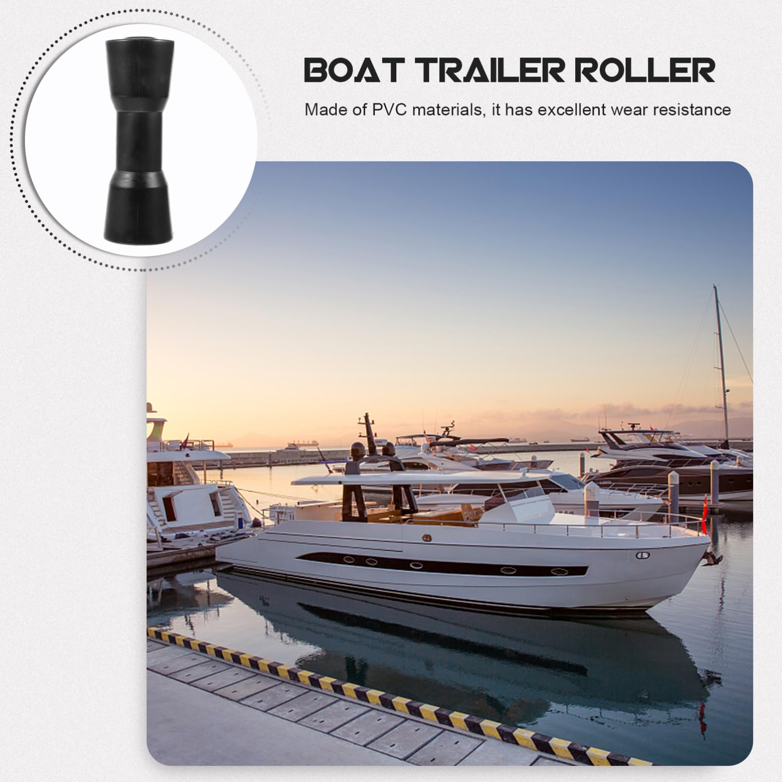 ifundom Rullo per Rimorchio per Barche in PVC Nero, Ricambio Guida | Yacht e Motoacqua, Usura Ridotta e Stabilità, Accessori Completi per Montaggio Rapido