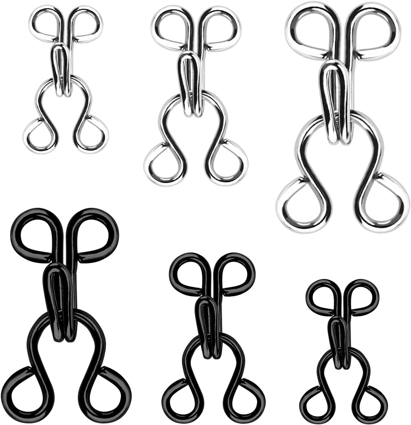 KACOLA Hook and Eye for Sewing, Bra Hooks Replacement, Hooks and Eyes Clasps for Clothing, Sewing DIY Craft