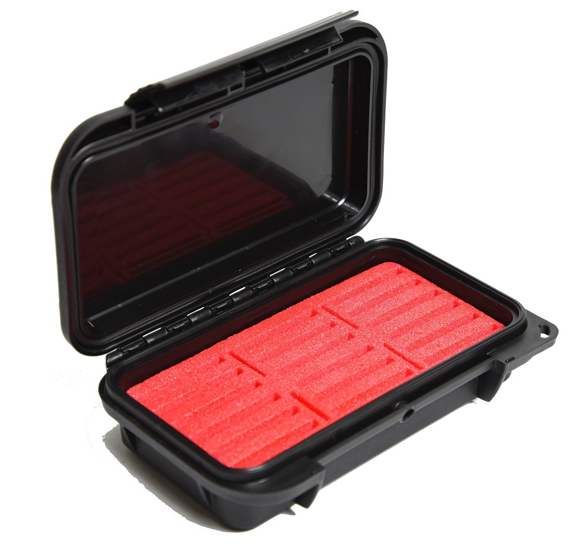 CF Card Case ELCF-18BR Black W/Red Foam Waterproof IP67, Dust-Proof, CF Memory Card Case Fits 18 Compact Flash and 4 SD cards