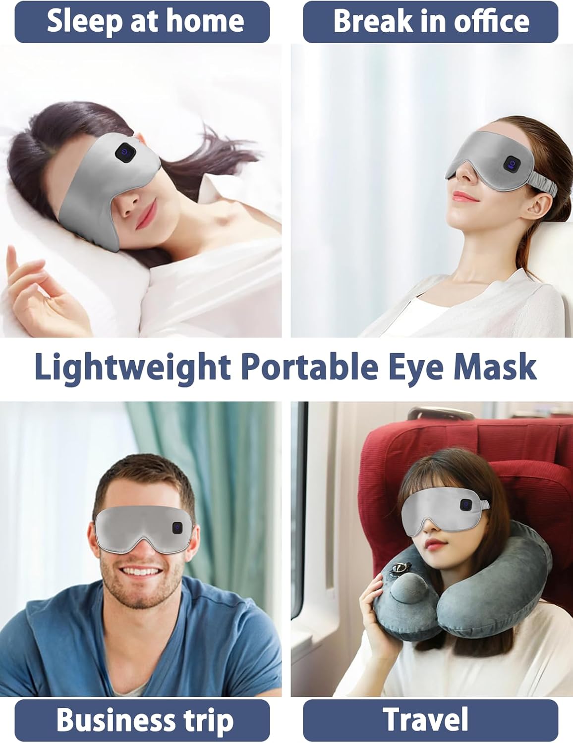 Silk Heated Eye Mask Cordless Rechargebale for Dry Eyes,Warm Eye Heating Pad No Pressure, Sleep Eye Mask Gift for Men Women - Image 6