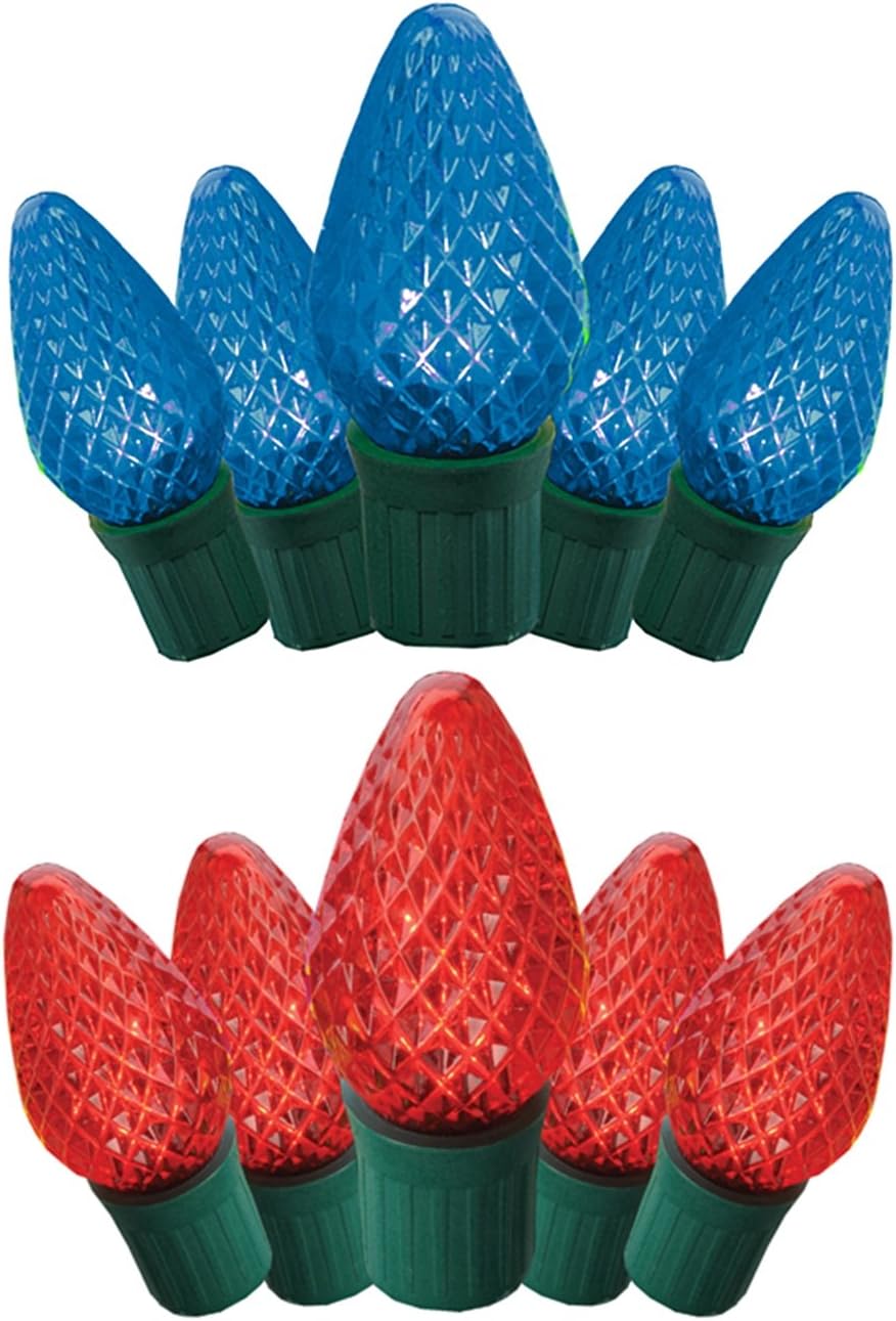 GE Assorted 50-Count LED C9 Blue or Red Holiday String Lights 394531