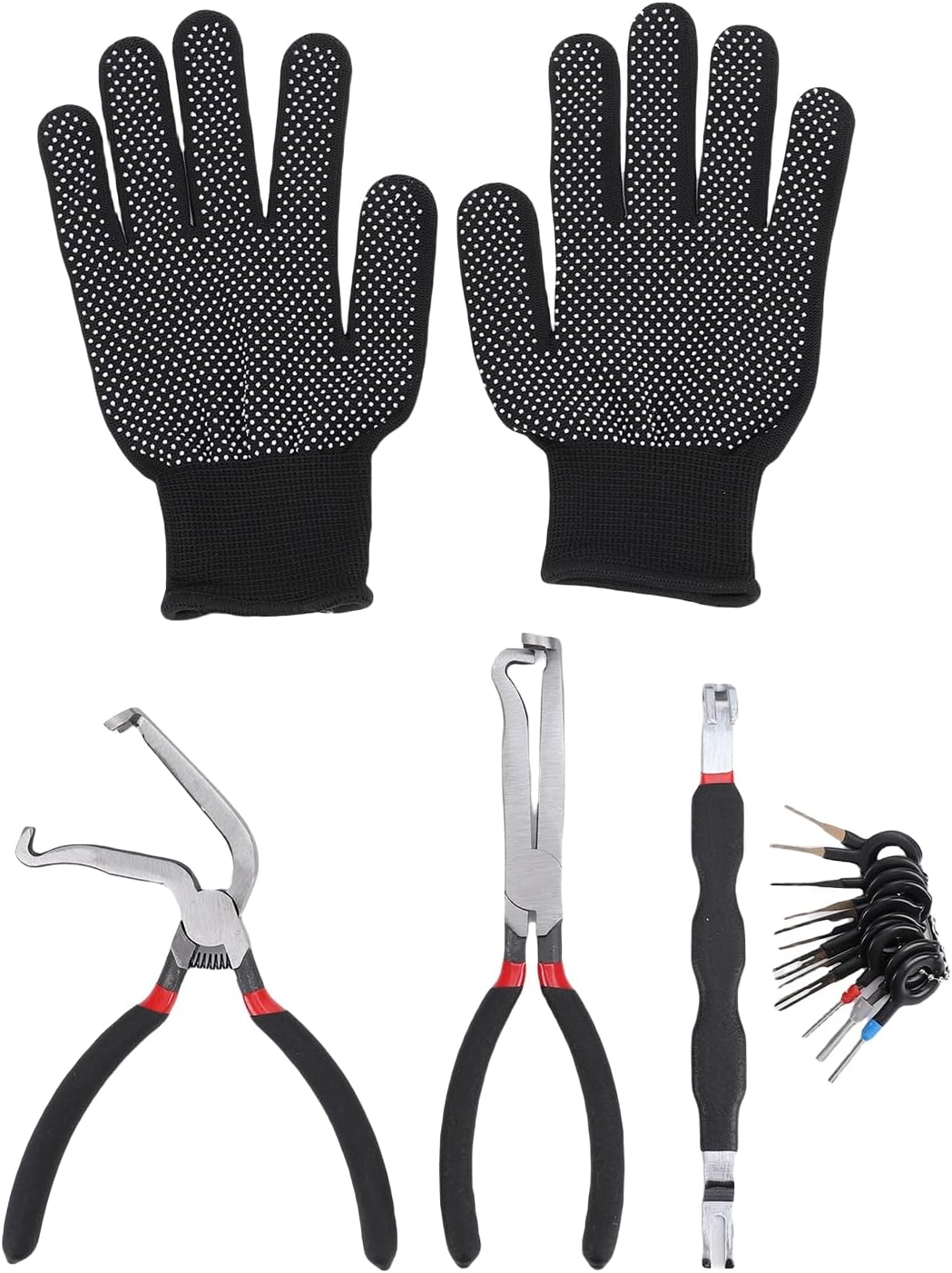 RiToEasysports Electrical Disconnect Pliers, Carbon Steel Automotive Connector Removal Tool with Anti Slip Handle for Cars Trucks, Multifunctional Repair Kit