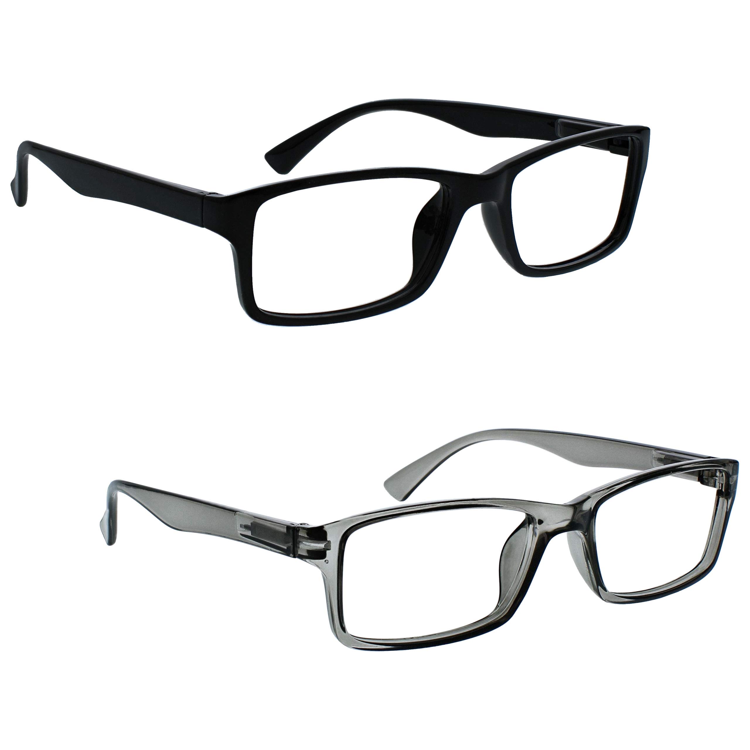 The Reading Glasses Company Unisex 2 Pack Near Short Sighted Distance Glasses Brown Tortoiseshell Grey Mens Womens 2 Pack Distance Glasses (pack of 1)