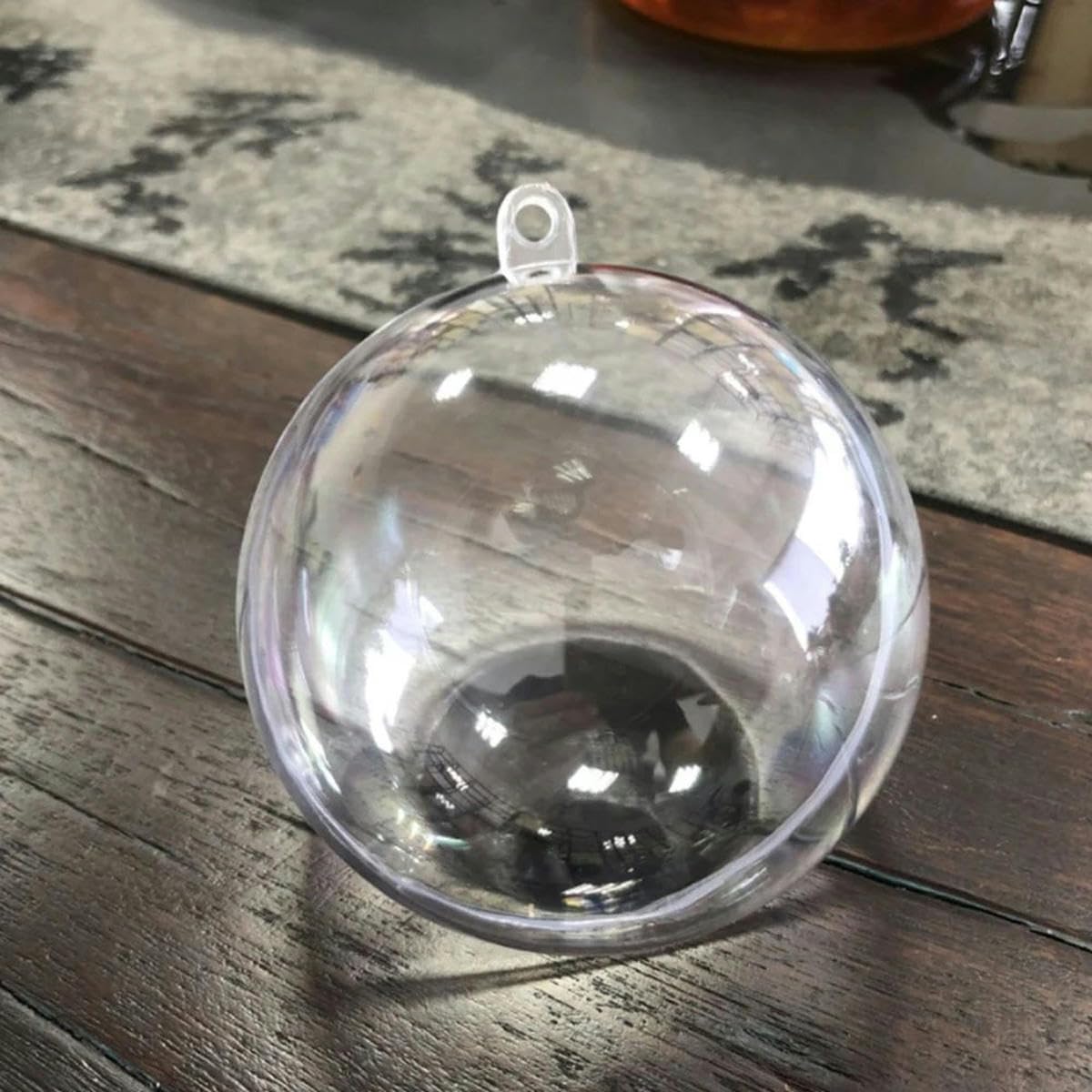 20 Boules de Boules de noël Transparentes, Artisanales, Rechargeables, décoration de Maison, de Mariage, d'arbre de Jardin, Cadeau Suspendu, 8cm