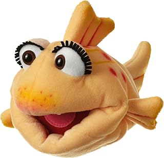 Playful Minds - Living Puppets Lucy Fish Hand Puppet, 8 Inch Soft Plush Sea Animal Puppet for Kids, Moveable Mouth and Head, Pretend Play Toy