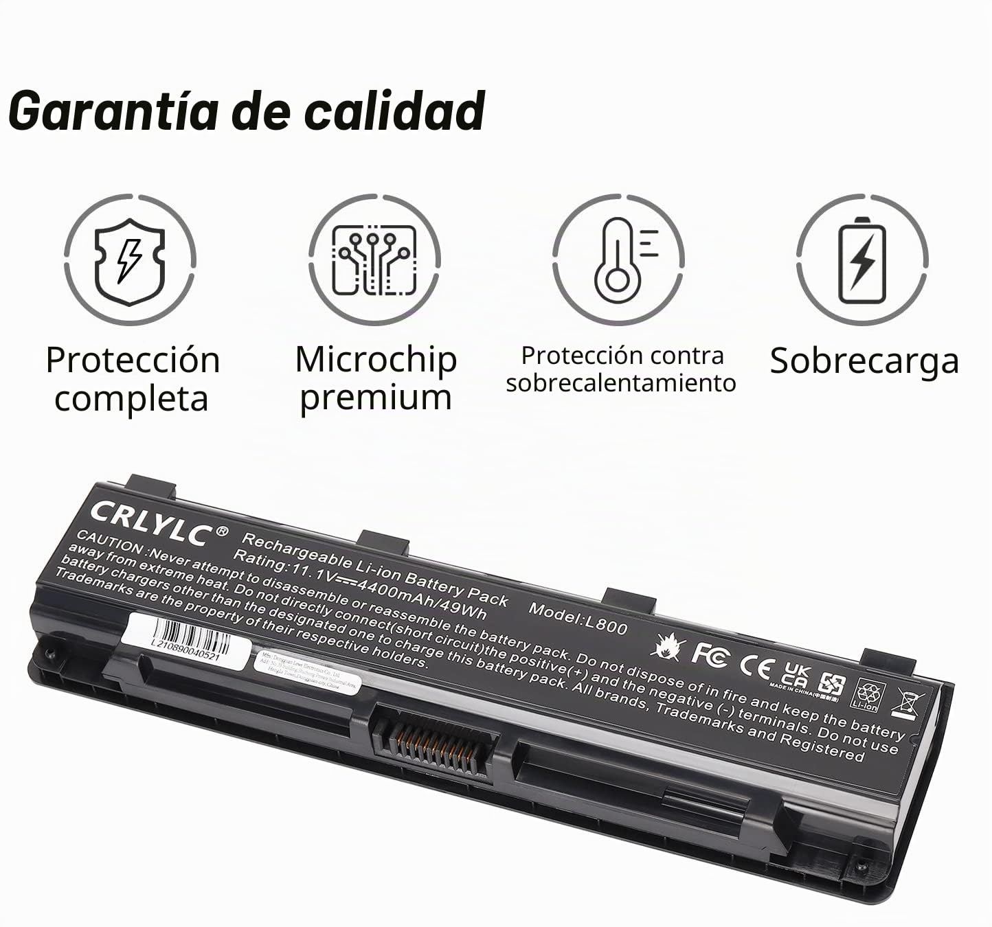PA5024U-1BRS PABAS260 Batería de para Portátil Toshiba Satellite C805 C850 C850D C855 C870 L850 L855 L870 P850 M800 M805 P800 PABAS262 PA5023U-1BRS PA5025U-1BRS PA5026U-1BRS PA5027U-1BRS