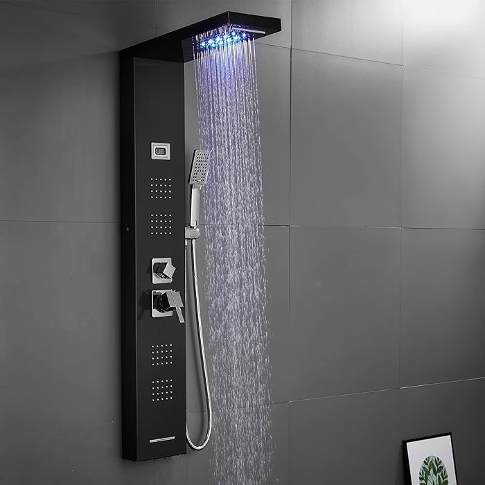 Buy ROVOGO Stainless Steel Shower Panel Tower System, LED Rainfall