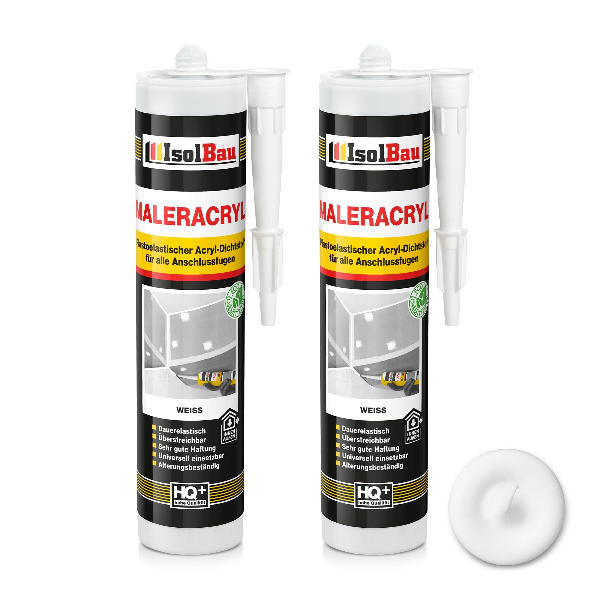 Isolbau Maleracryl Dichtmasse 2 x 300 ml, plastoelastisch