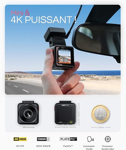 VANTRUE E1 Pro 4K HDR Car Dash Cam Front Sony STARVIS 2, 5G WiFi Dashcam & Free CPL,GPS Voice Control, 24H Parking Mode, Car Camera Dash Cam Night Vision, 1.54" 160°Hidden Front Dashcam, Support 1TB - 2