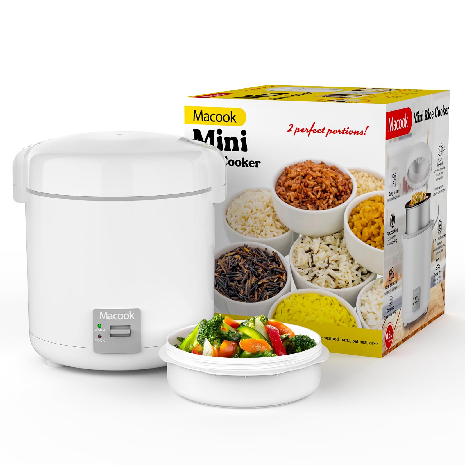 Rice Cooker Small 1-1.5 Cups Uncooked