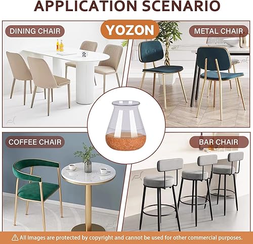 Miniatura 51 de Protectores de fieltro para patas de silla, cuadrados, transparentes, pisos de madera dura, silicona, antideslizante, reduce el ruido, tamaño 1-1/8