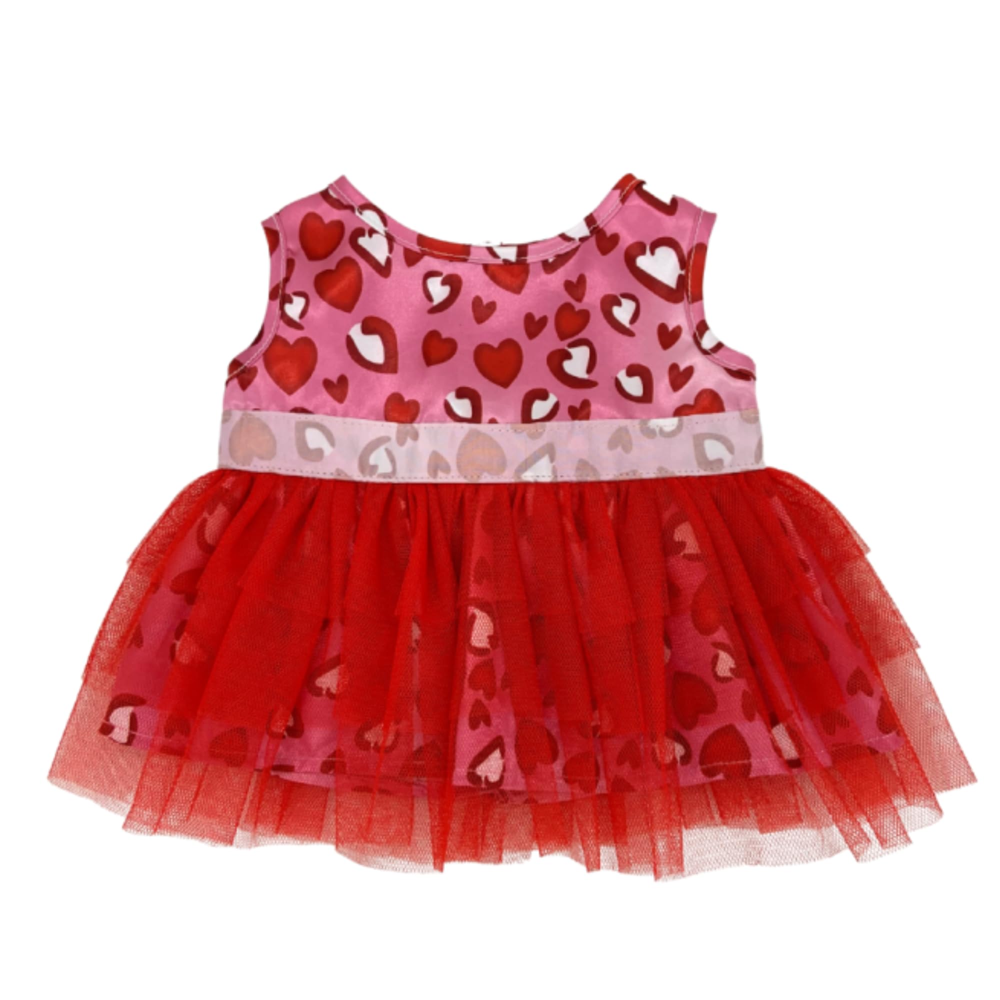 16 inch Pink Hearts Dress - Teddy Bear Clothes - Size: 16 inch/40cm fits Build a Bear