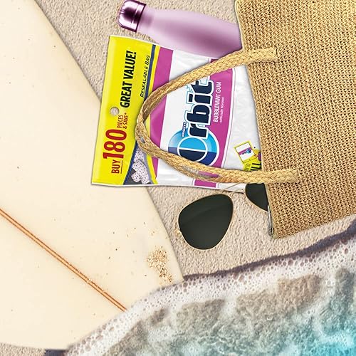 Miniatura 6 de ORBIT Goma de mascar Bubblemint sin azúcar, paquete a granel, bolsa de 180 unidades