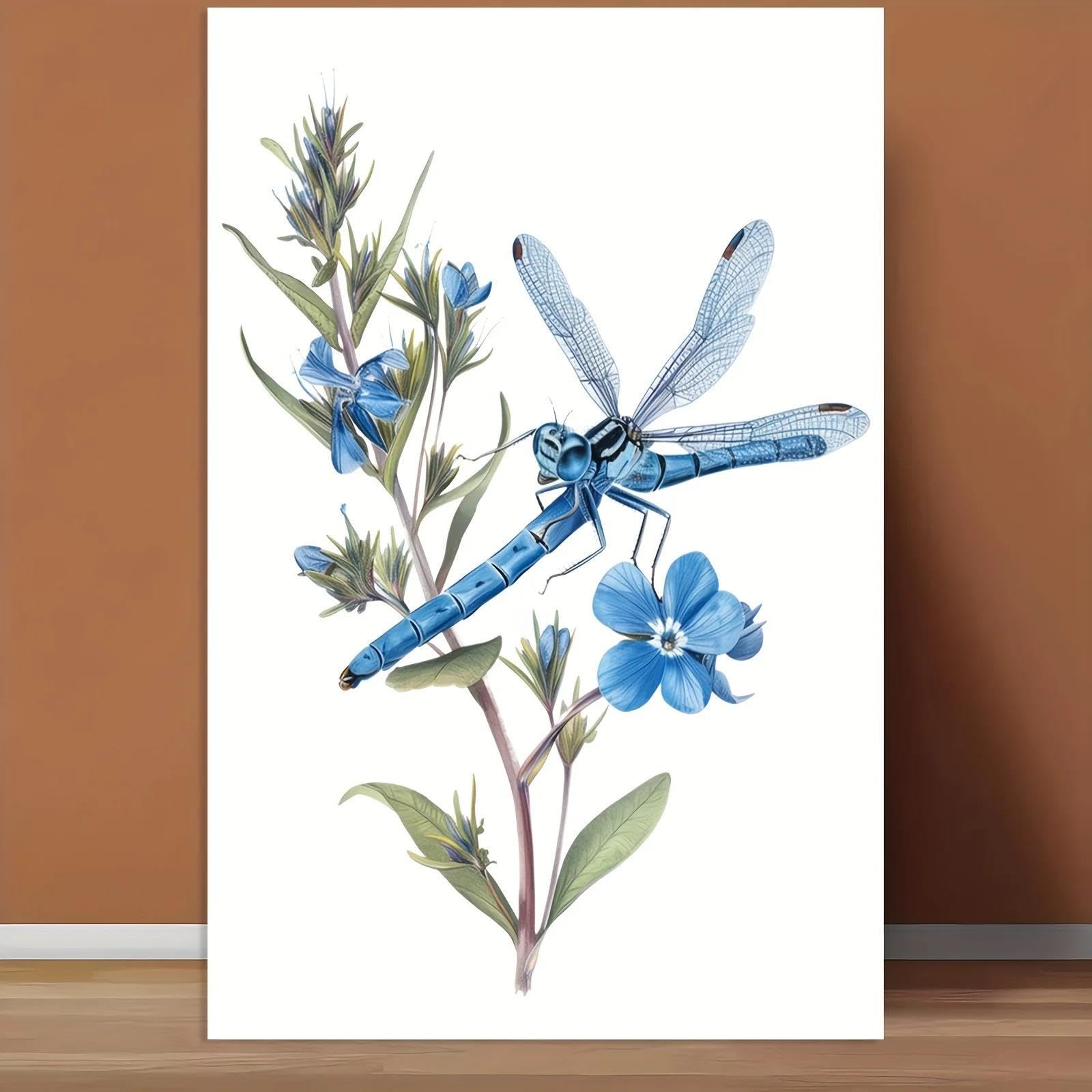 Yocheng Canvas Poster Field Of Blue Bachelor's Buttons Perfect For Bedrooms,Living Rooms 50x70cm No Frame