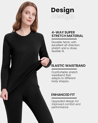 Women's 100% Merino Wool Base Layer Tops Lightweight Long Sleeve Active Base Layer