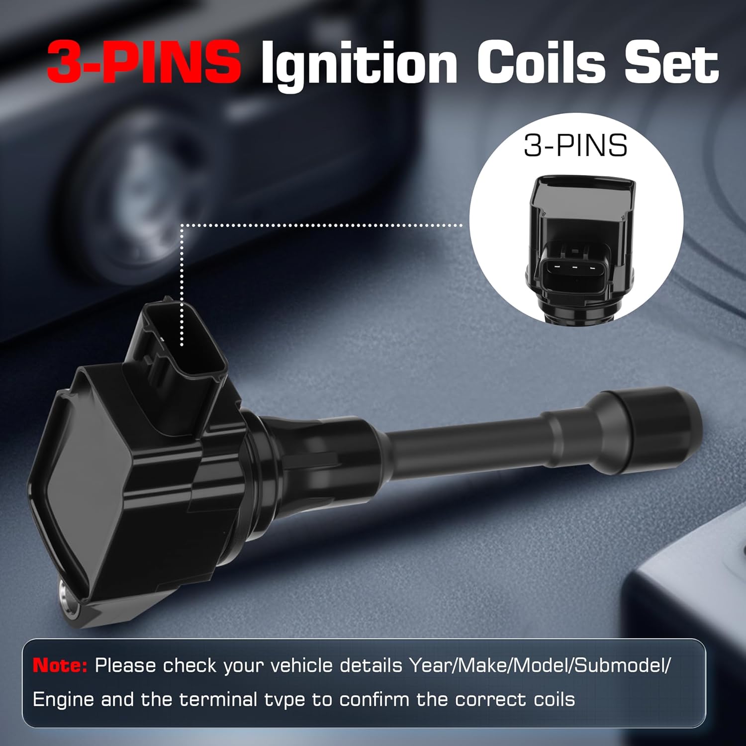 Set of 4 Ignition Coils Fits for 2.5 L4 2007 2008 2009 2010 2011 2012 Nissan Altima Sentra Rogue Versa Infiniti FX50 QX60 Coil Packs 2.5L 2.0L 1.8L Replaces UF549 GN10241 C1696 5C1753