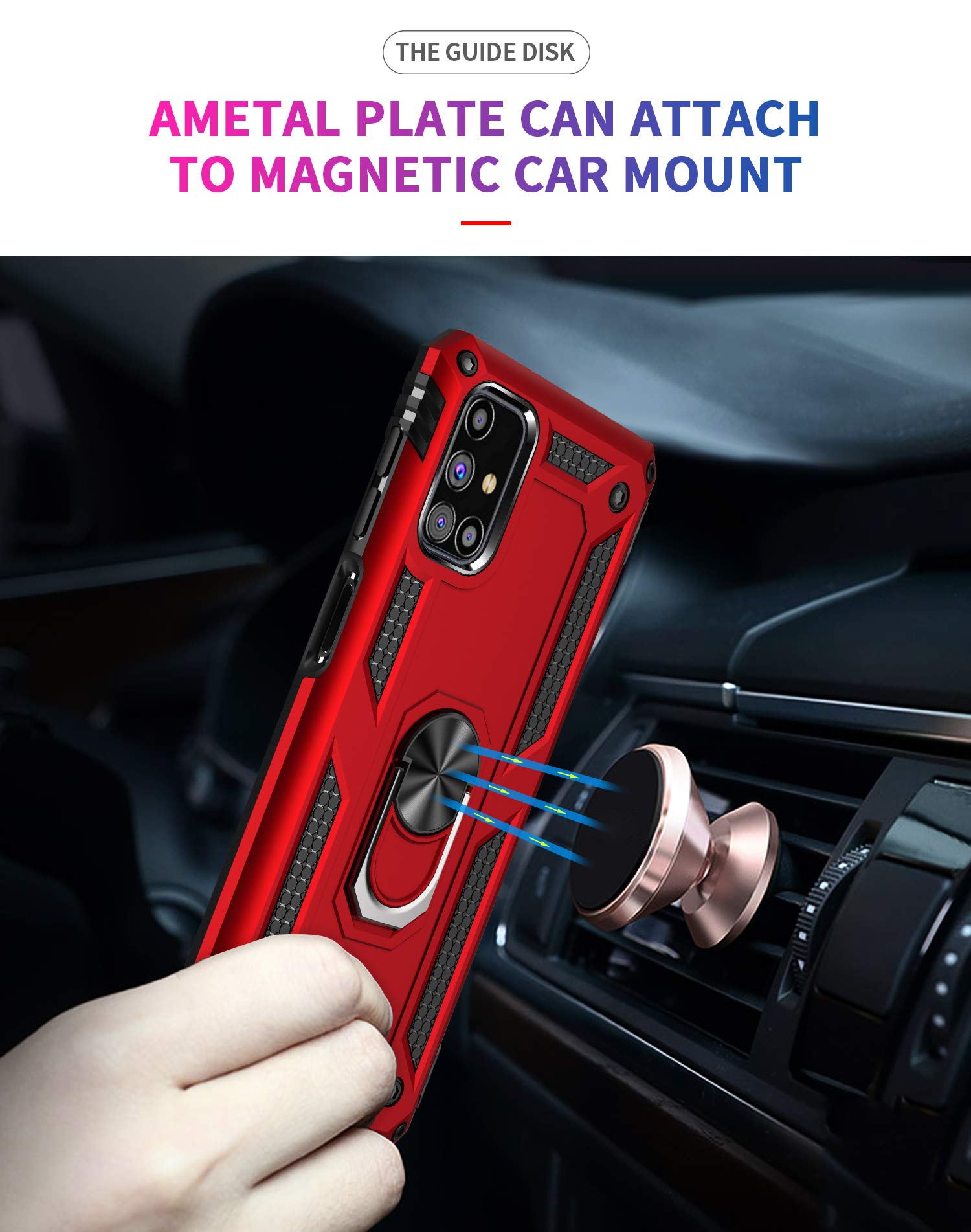 Xinyunew Cover Galaxy M31S – Custodia Portafoglio In Pelle Con Slot Carte E Supporto Grigia - 2