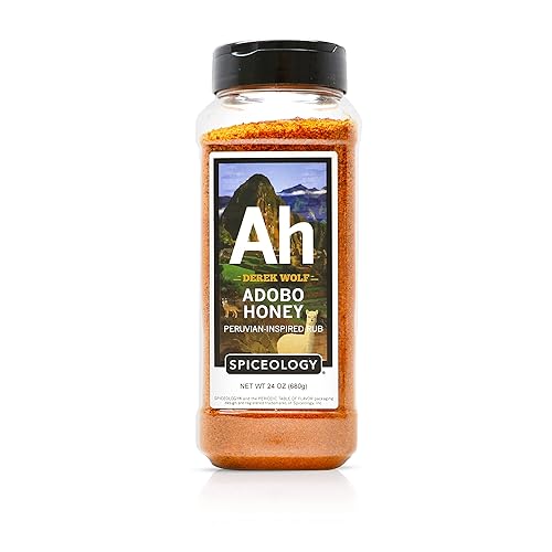 Spiceology & Derek Wolf - Adobo Honey - BBQ Rub de inspiración peruana - Especias para barbacoa y mezclas de condimentos - Uso en pollo, cerdo,