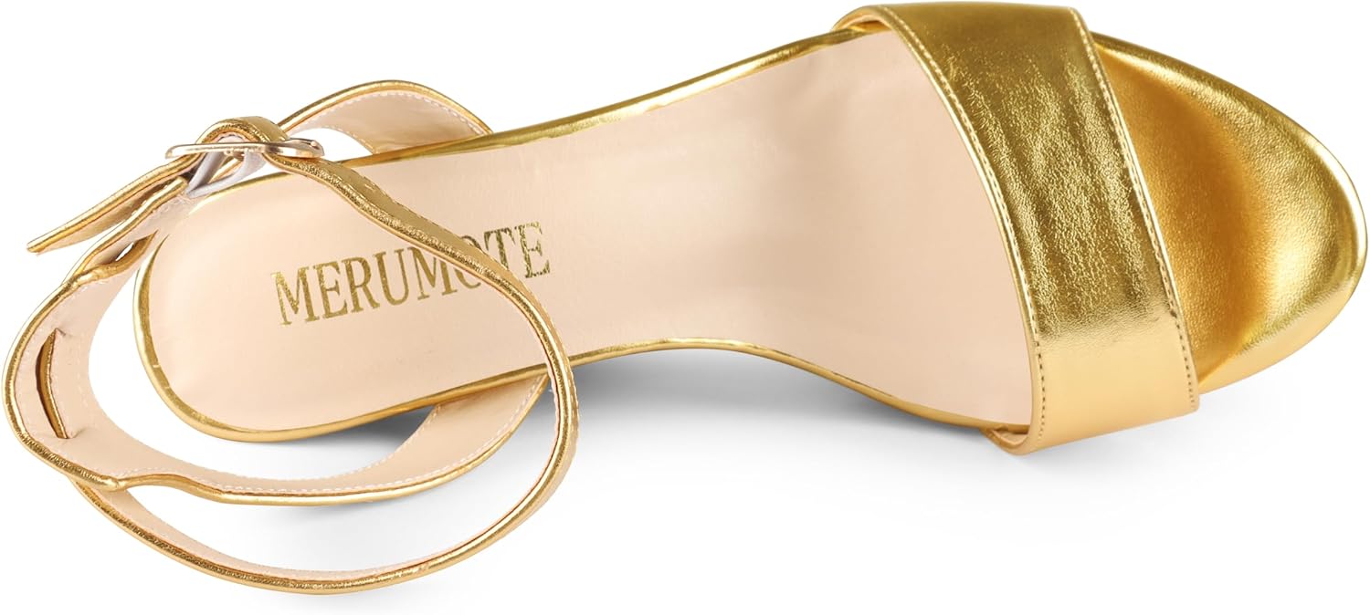 MERUMOTE Women's Fashion Platform Sandals Block Heels Wedding Summer Dress Shoes - Image 6