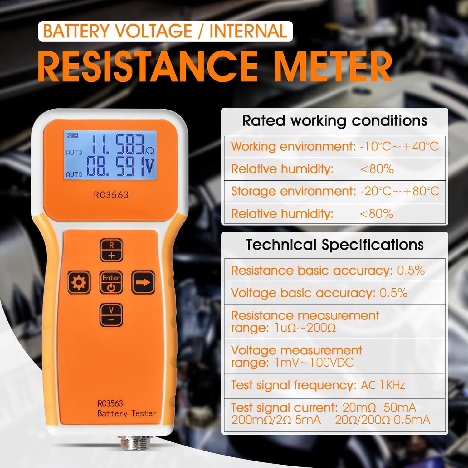 Tester Di Resistenza Interna Batteria, 200Ω 100V Misuratore Tensione E Resistenza Interna Batteria, Tester Batteria Tester Di Resistenza Interna E Tensione Per Misurare Di Vari Tipi Batterie