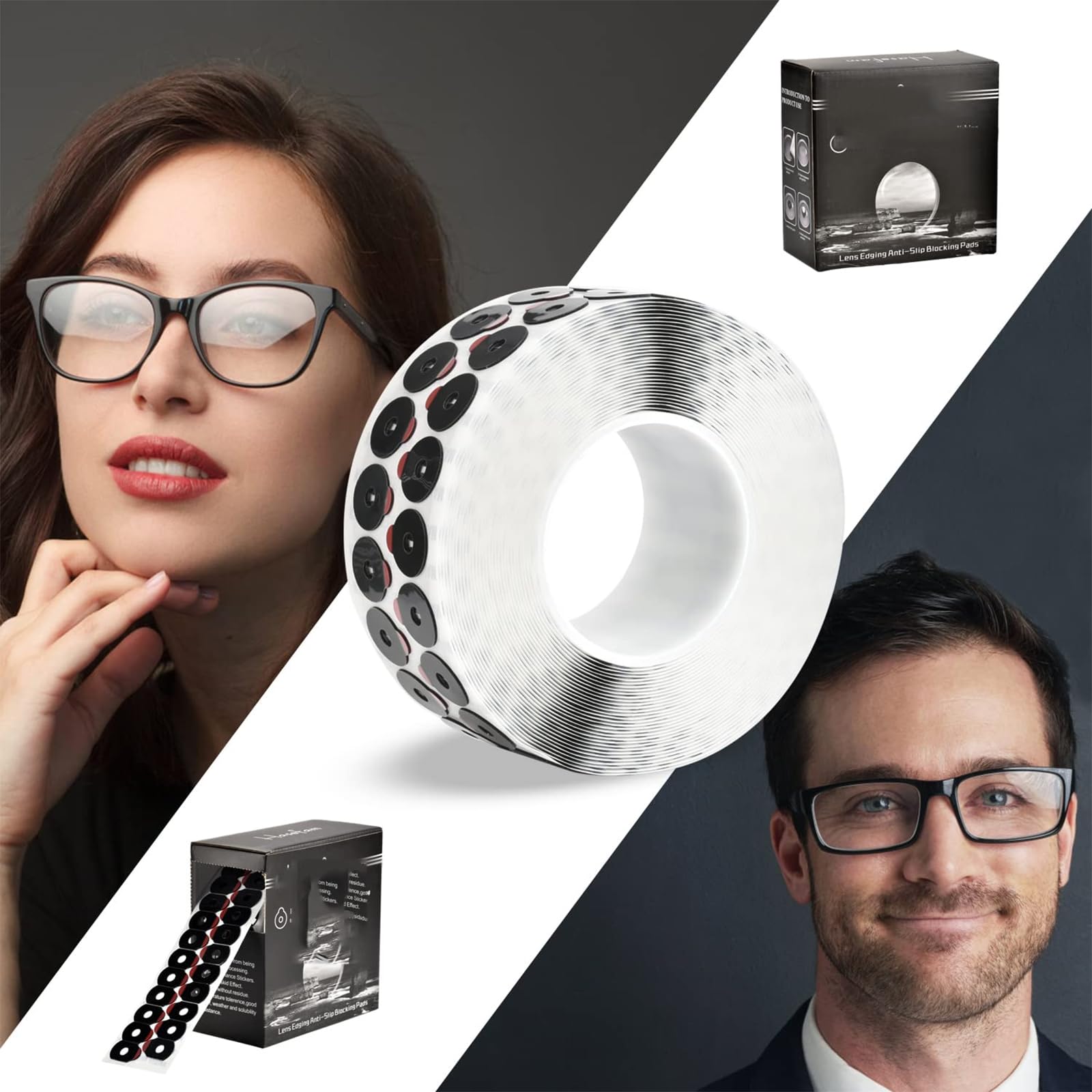 Coussinets Blocage Bordure Lunettes,1000coussinets Blocage Antidérapants pour Lentilles,Fonction Distance Pupillaire Lentille Protection,Forte Stabilité,pour Centre D'opticien (188 X 31 Mm)
