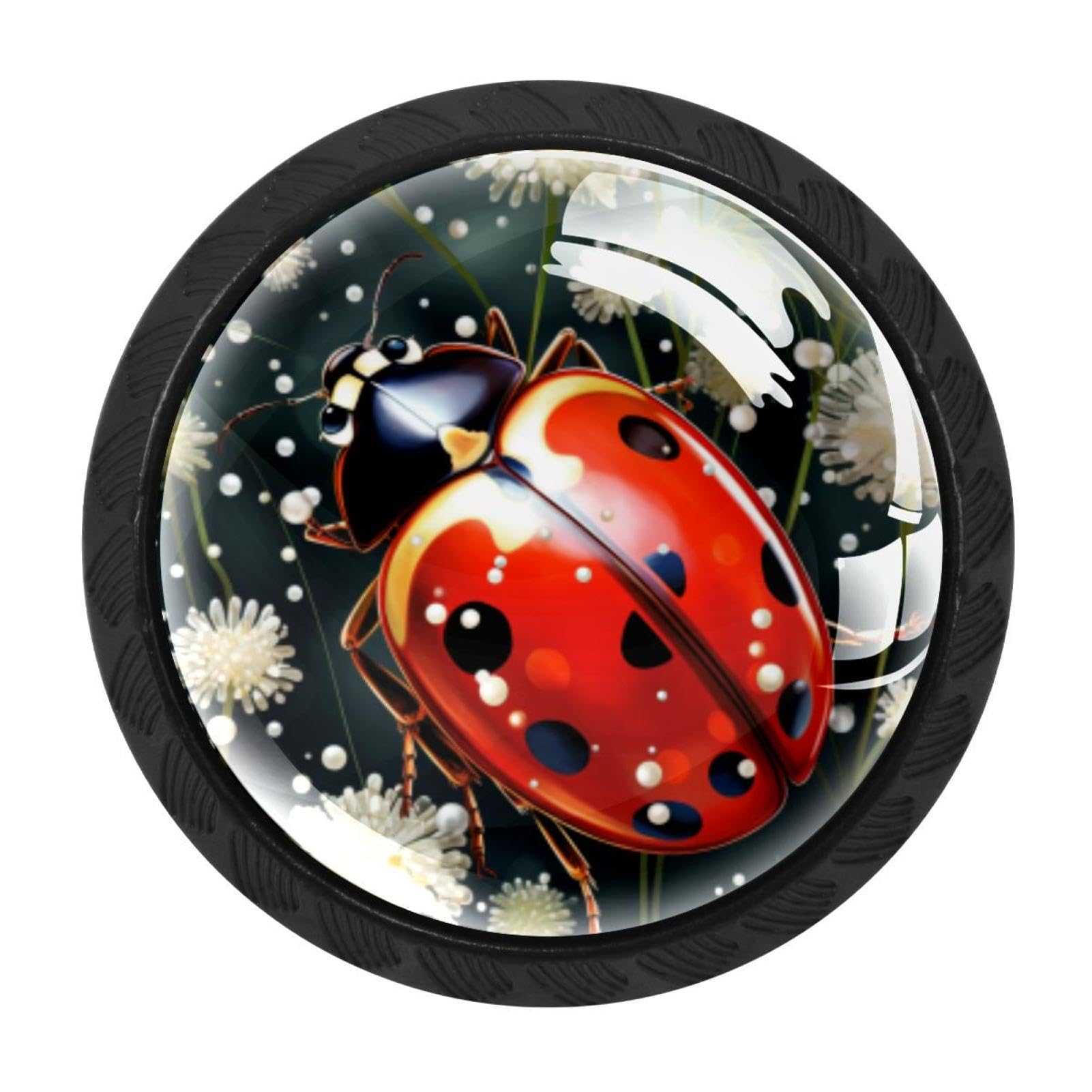 Chenzzzz Multicolored 05 4 Pack Ladybird Drawer Knob Cabinet Hardware