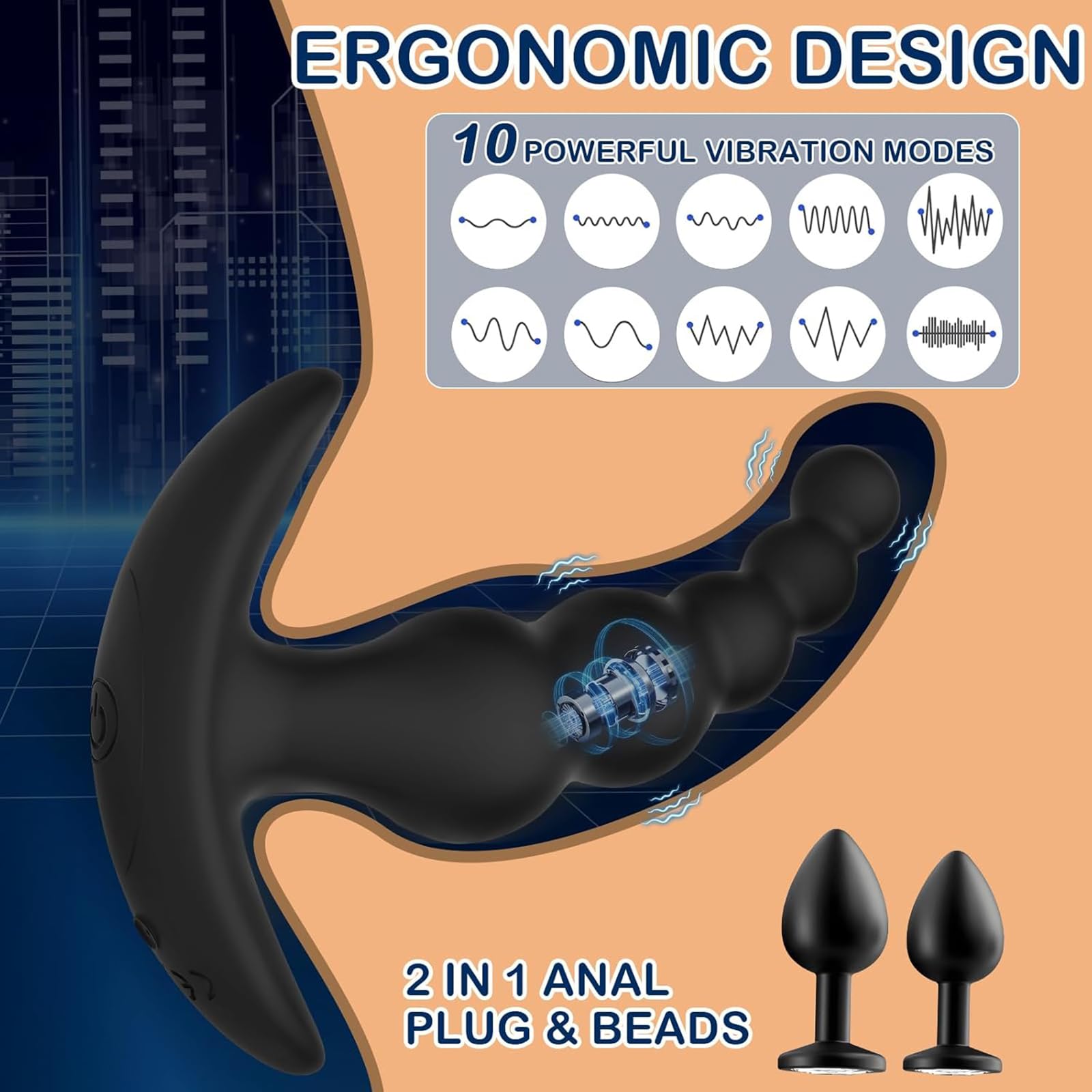Lot De 3 Perles Anales Vibrantes, Plug Anal Rechargeable, Masseur De Prostate, Contrôle Par Application, 10 Vitesses De Vibration, Jouet Anal, Jouets Sexuels Anaux Pour Hommes, Femmes Et Couples