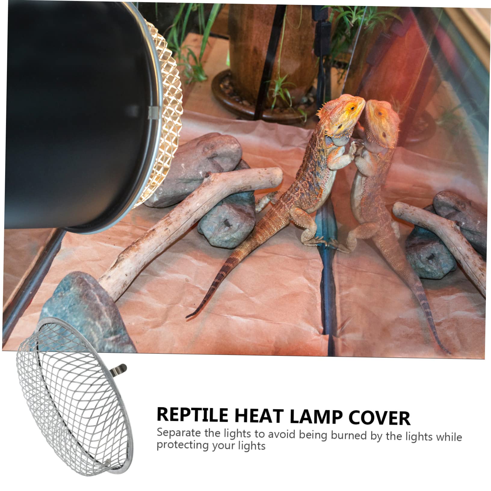 HANABASS 4pezzi Copertura Protettiva per Lampade Riscaldanti per Rettili Antiscottatura per Lucertole e Tartarughe Accessorio per Terrari Inossidabile Facile Installazione e Durabilità