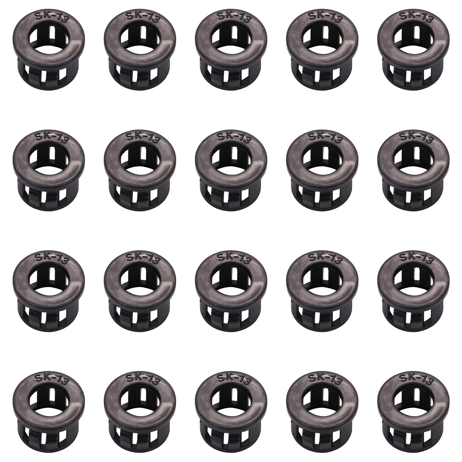 Fielect SK-13 Black Nylon Snap in Cable Hose Bushing Grommet Protector 25Pcs-image-43