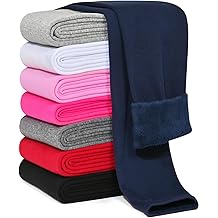 Girls Fleece Lined Leggings Cotton Kids Winter Warm Leggings Thick Thermal Tights Pants