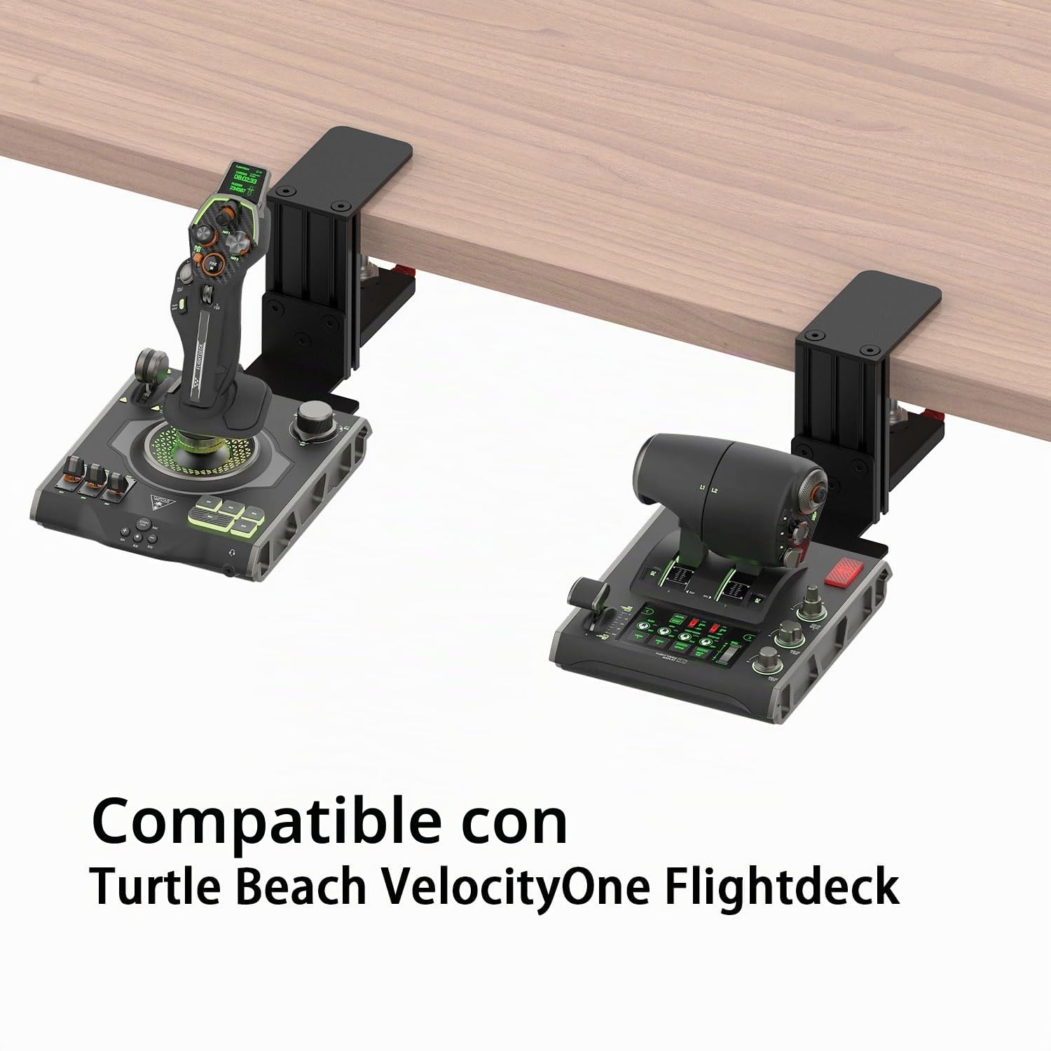 BUJ Soporte de escritorio de metal compatible con Thrustmaster SimTask Farmstick, T-Flight, Hota T-Flight Hotas 4 y X, T16000M FCS, TCA Sidestick, Sol-R1 y Sol-R2