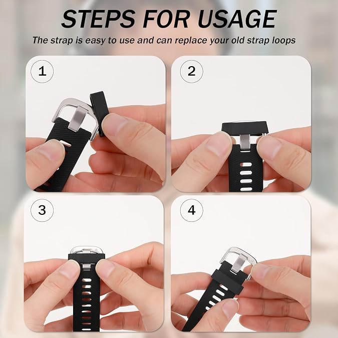 6 Pcs Watch Band Keepers, 18mm/20mm/22mm Silicone Watch Strap Holder Loops Watch Strap Retainer Black Rubber Watch Strap Keeper Replacement Watch Band Fastener Rings for Smart Sport Watches Parts