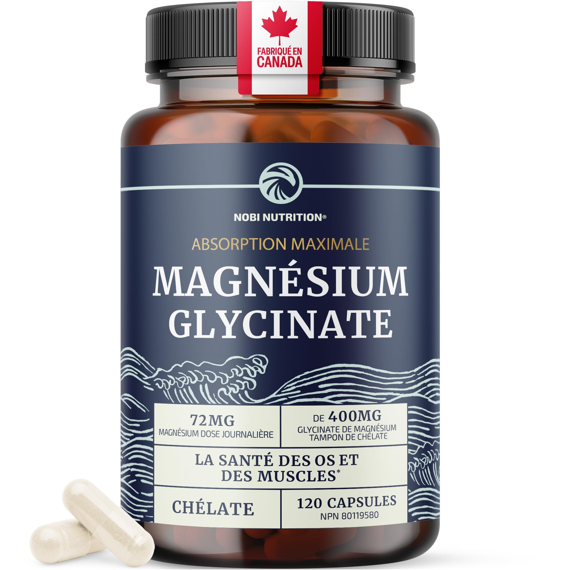 Glycinate De Magnésium 1000 Mg – Soutien Cerveau & Cœur, 100% Naturel, 30/60/120 Gélules