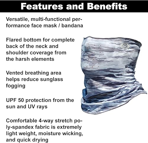 Miniatura 4 de Flying Fisherman SunBandit Máscara de polaina de cuello para hombres y mujeres, protección facial UV para deportes y exteriores, ropa ligera