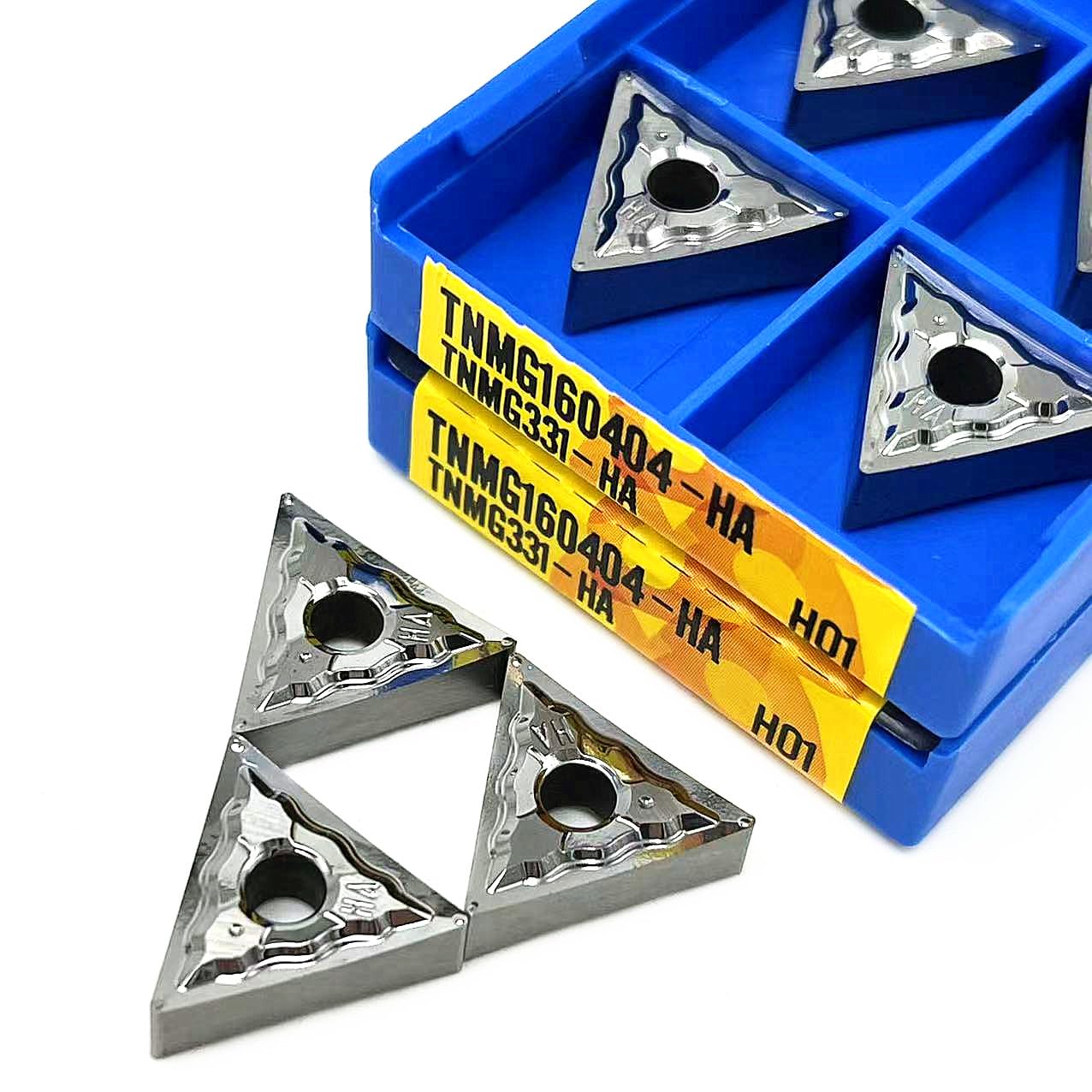 10 pièces CNC plaquettes en carbure d'aluminium TNMG160402 TNMG160404 TNMG160408-HA H01 outil de tournage externe CNC plaquettes en aluminium outil de coupe(TNMG160404-HA H01)