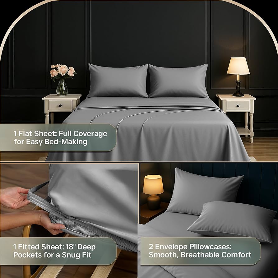Amazon.com: Linden & Lain Luxury King Size Bed Sheet Set