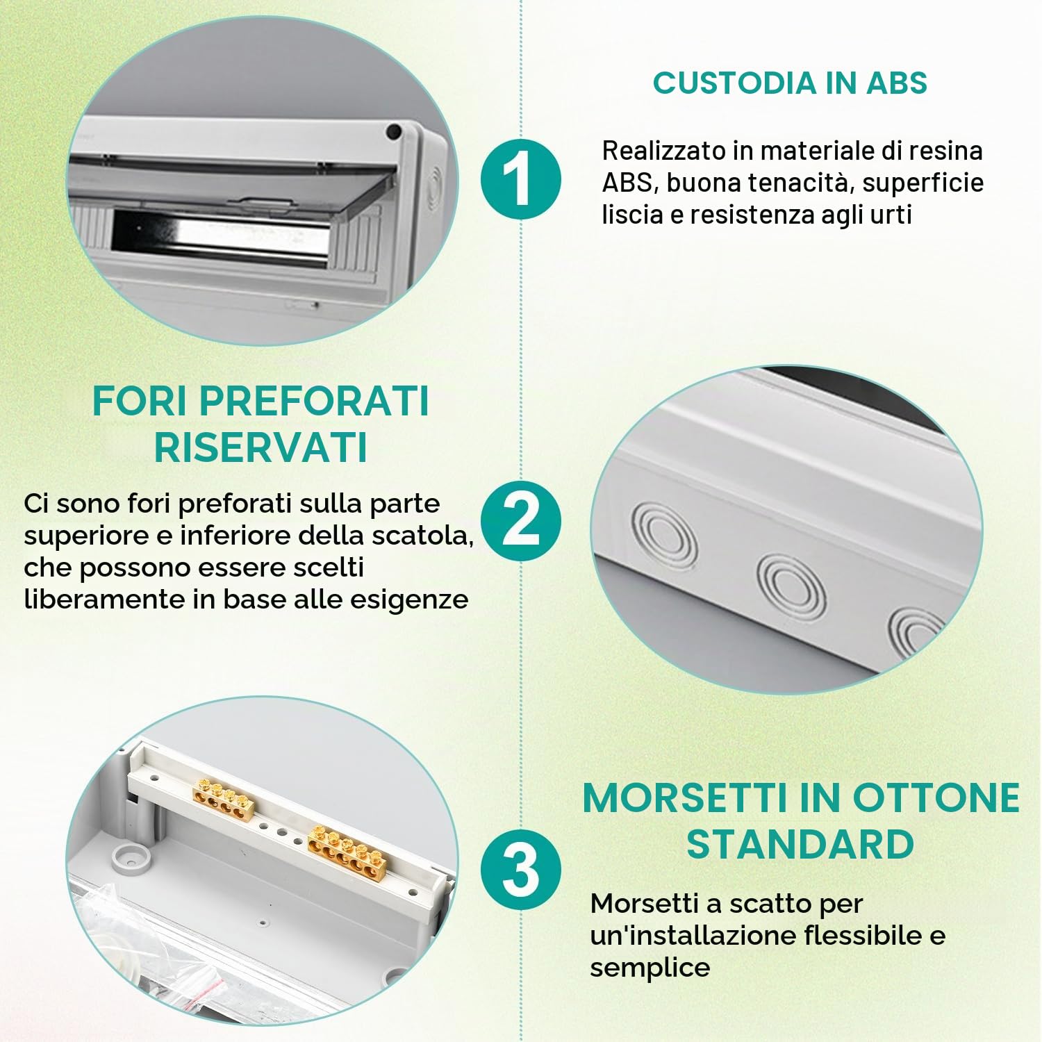 Quadro Elettrico Esterno, IP65 Scatola Elettrica da Esterno, Cassetta Elettrica da esterno per Giardini, siti Industriali, Quadro Elettrico 12 Moduli con Morsettiera, Vite