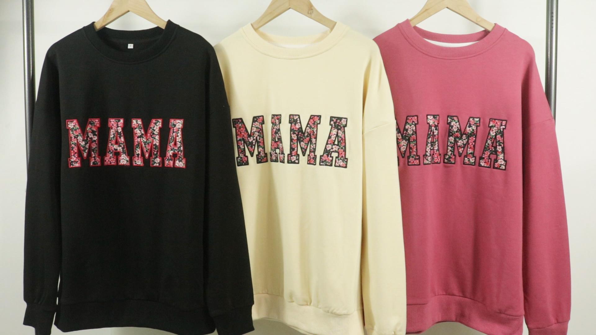 CAZYCHILD ﻿Mama Sweatshirt for Women: Embroidered Mom Essentials